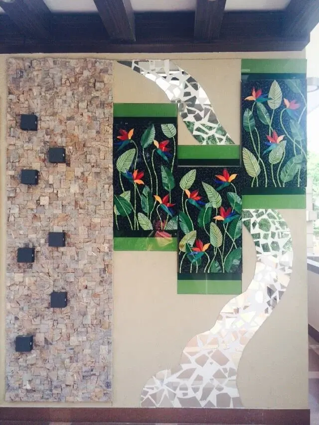 Terrace wall mosaic mural at a private residence in Lucknow