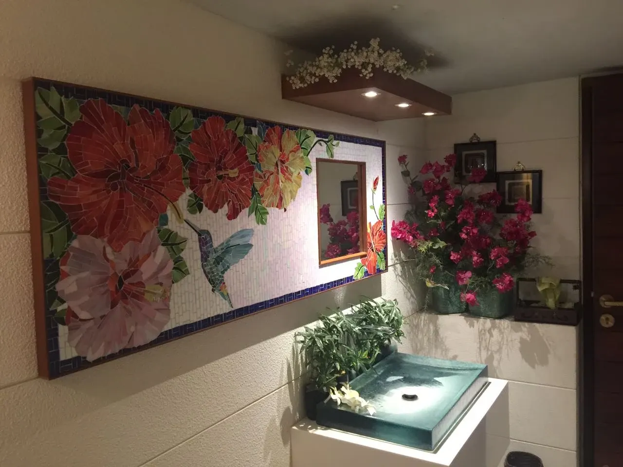 Hand-cut glass mosaic mirror